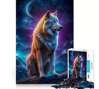 Wolf Werewolf Landscape Adult Jigsaw1000 Pieces Memory Skill Fun Stable Fit No Shifting Parts Compact Fun for Family Game Time (38x26cm)