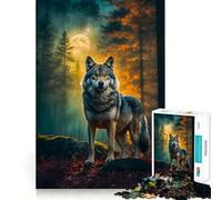 Wolf Werewolf Landscape Adults 1000 Piece Jigsaw Puzzle Focus Memory Game Zero Gap Compact Fun for Family Game Time (38x52cm)