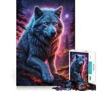 Wolf Werewolf Landscape Jigsaw 1000 Pieces for Adults Memory Fun Game Expert Cutting Craftsmanship Relaxing Indoor Group Activity (38x26cm)