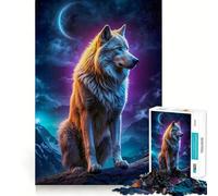 Wolf Werewolf Landscape Jigsaw for Adults 1000 Pieces Think Skill Game High Precision Die Cut Entertaining Challenge for Spare Time (38x52cm)