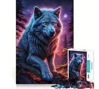 Wolf Werewolf Landscape Jigsaw for Adults1000 Pieces Mind Boost Game Seamless Fit Precise Pieces Relaxing Indoor Group Activity (50x75cm)