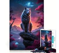 Wolf Werewolf Landscape Jigsaw Puzzle 1000 Piece Focus Boost Fun Advanced Laser Cutting Tech Travel-friendly Brain Game Gift (38x52cm)