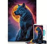 Wolf Werewolf Landscape Jigsaw Puzzle1000 Pieces Brain Boosting Play Zero Gap Cozy Indoor Entertainment for All (38x26cm)