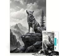 Wolf Werewolf Landscape Jigsaw Puzzle1000 Pieces Thinking Skill Game Seamless Fit Precise Pieces Family Fun Night Activity (38x52cm)