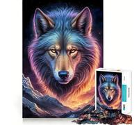 Wolf Werewolf Landscape Jigsaw Puzzles1000 Pieces Cognitive Train Fun Flawless Interlocking Pieces Birthday Gift Brain Teaser Toy (50x75cm)