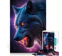 Wolf Werewolf Landscape Jigsaws 1000 Pieces for Adults Memory Boost Game Professional Grade Cutting Heartwarming Gathering Activity (38x26cm)