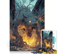 Wolf Werewolf Monster in Ruined Town 1000 Pieces Puzzles for Adults Mind Exercise Play Precision Cut Smooth Edges Relaxing Indoor Group Activity (50x75cm)