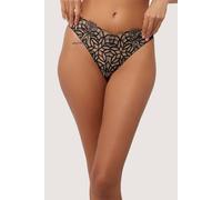 Wolf & Whistle Women's Aisha Black Optical Embroidery Thong | Size: 16 Wolf & Whistle Black 16