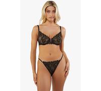 Wolf & Whistle Eva Black Graphic Embroidered Balconette Bra Black 36F
