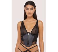 Wolf & Whistle Maeve Black Vegan Leather Underbust Corset - Black - 10