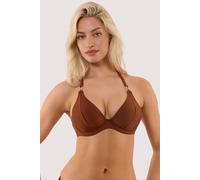 Wolf and Whistle Tamzin Chocolate Brown Underwired Bikini Top With 38DD Brown