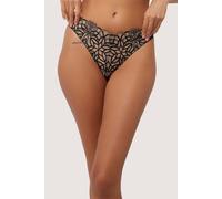 Wolf & Whistle Women's Aisha Black Optical Embroidery Thong | Size: 16 Wolf & Whistle Black 16