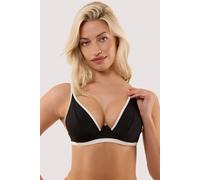 Wolf & Whistle Women's Ally Black & Ivory Underwired Bikini Top | Size: 34G