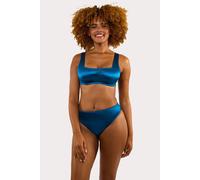 Wolf & Whistle Women's Kylie Teal High-Waist High-Leg Bottoms | Size: 12 Wolf & Whistle Teal 12