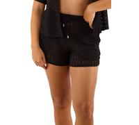 Wolf and Whistle Onyx Black Crochet Beach Shorts 12 Black