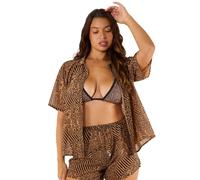 Wolf & Whistle Women's Savana Tiger Print Georgette 'Beach Shirt' | Size: 16 Wolf & Whistle Multicolor 16