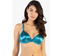 Wolf and Whistle Blue Shine Wired Plunge Bikini Top 38E Blue