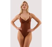 Wolf & Whistle Women's Tamzin Chocolate Brown Underwired Swimsuit With Hardwear | Size: 38G