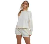 Wolf & Whistle Women's Winter White Hooded 'Top' in Off-White | Size: 8 Wolf & Whistle Off-White 8