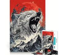 Wolf Wild Nature Jigsaws 1000 Pieces for Adults Memory Boost Game Professional Grade Cutting Heartwarming Gathering Activity (38x52cm)