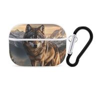 Wolf Wildlife Forests Bluetooth Earphone Case Compatible with Airpods Pro Hard Protective Case with Keychain