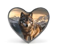 Wolf Wildlife Forests Heart Badge Funny Lapel Pins Personalized Button Brooch Pin for Clothing Bag Accessories