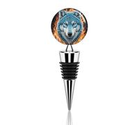 Wolf Wine Stoppers Elegant Zinc Alloy Wine Corks Vacuum Seal to Preserve Freshness, Reusable Decorative Stoppers for Bar, Holiday Party, Wedding & Gifts