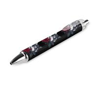 Wolf With A Rose Retractable Ballpoint Pen Black Ink Ball Point Pen Work Pens 1 PCS
