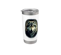 Wolf with Amber Piercing Eyes Stainless Steel Insulated Tumbler