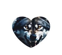 Wolf With Bared Fangs Pattern Car Air Fresheners 4 Pcs Heart Shape Hanging Aromatherapy Tablets Scented Fresheners For Bedroom Bathroom