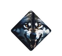 Wolf With Bared Fangs Pattern Car Air Fresheners 6 Pcs Square Hanging Aromatherapy Tablets Scented Fresheners For Bedroom Bathroom