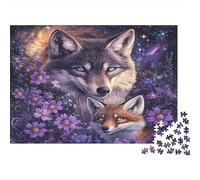 Wolf with Blue Eyes Jigsaw Puzzles Fantasy Cosmic Wildlife Art Challenge Toy Educational Games Home Decoration for Adults& Teenager Age 14 Years Up 52x38cm/1000pcs