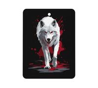 Wolf with Dripping Blood 1 PCS Car Air Freshener Hanging Aromatherapy Tablets Automotive Ornament for Auto Room Bathroom Bedside Square