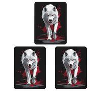 Wolf with Dripping Blood 3 PCS Car Air Freshener Hanging Aromatherapy Tablets Automotive Ornament for Auto Room Bathroom Bedside Square