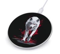 Wolf with Dripping Blood Wireless Charger 10W Fast Cell Phone Charging Compact Plastic Charging Pad
