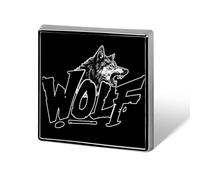Wolf with Fangs Enamel Button Pins Lapel Badge Square Brooch for Backpacks Hats Cute Funny 0.7"