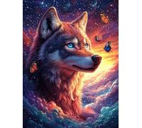 Wolf with Fiery Eyes in A Magical Forest 1000 Piece Jigsaw Puzzle for All Ages Wildlife Pet Idea Quality Time Cardboard Home Decor Accent 1000 PCS