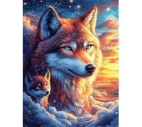 Wolf with Fiery Eyes in A Magical Forest 300 Pcs Jigsaw Puzzle Bundle Wildlife Pet Family Puzzle Lovers Fun Family Game Mindful Activity Spring Eco Friendly Cardboard 300 PCS