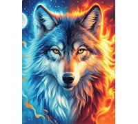 Wolf with Fiery Eyes in A Magical Glow 1000-piece Jigsaw Puzzle Bundle Wildlife Plant Family Puzzle Lovers Brain Training Mindful Activity Spring Creativity & Gift Giving 1000