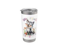 Wolf with Flowers Cute Wolves Animal Moon Alpha by Choice Stainless Steel Insulated Tumbler