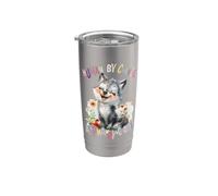 Wolf with Flowers Cute Wolves Animal Moon Alpha by Choice Stainless Steel Insulated Tumbler