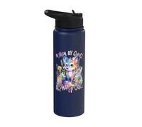 Wolf with Flowers Cute Wolves Animal Moon Alpha by Choice Stainless Steel Insulated Water Bottle