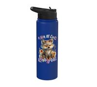 Wolf with Flowers Cute Wolves Animal Moon Alpha by Choice Stainless Steel Insulated Water Bottle
