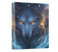 Wolf with Glowing Eyes 3 Ring Binders 1.5 Inch Clear View Three Ring Binders Versatile Binder Fits 200 Sheets 1 Pack