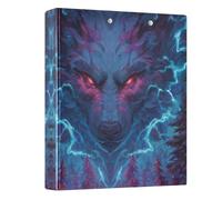 Wolf with Glowing Eyes 3 Ring Binders 1.5 Inch Clear View Three Ring Binders Versatile Binder Fits 200 Sheets 1 Pack