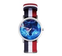 Wolf with Glowing Eyes Casual Watches for Men Non-Scale Braided Strap Watch Fashion Wrists Accessories Boyfriend Father Gift