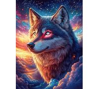 Wolf with Glowing Eyes in A Magical Forest 1000 Piece Jigsaw Puzzle for Adults Teens Wildlife Pet Music Room Decor Creative Outlet Whimsical Artwork for Musicians 1000 PCS