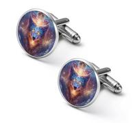 Wolf with Glowing Eyes in Illumina Men's Cufflinks Classic Alloy Cuff Link Fashion Shirt Accessories for Business Party Wedding 2.0cm