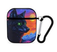 Wolf with Glowing Neon Eyes Cover Compatible with AirPods 1&2 | Classic Protection Suitable for One size