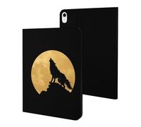 Wolf with Gold Moon Cute Tablet Case Compatible with iPad | No Pencil Holder Slim TPU Protective Cover Suitable for iPad iPad 9th/ 8th/ 7th/2020/Pro 2020/Pro 2021/Air4/Air5